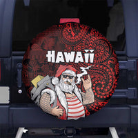 Hawaii Aloha Santa Claus Funny Polynesian Tattoo Spare Tire Cover Red Color LT03 - Polynesian Pride