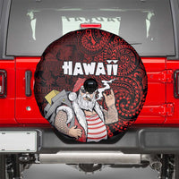 Hawaii Aloha Santa Claus Funny Polynesian Tattoo Spare Tire Cover Red Color LT03 - Polynesian Pride