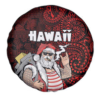 Hawaii Aloha Santa Claus Funny Polynesian Tattoo Spare Tire Cover Red Color LT03 - Polynesian Pride