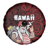 Hawaii Aloha Santa Claus Funny Polynesian Tattoo Spare Tire Cover Red Color LT03 - Polynesian Pride