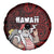 Hawaii Aloha Santa Claus Funny Polynesian Tattoo Spare Tire Cover Red Color