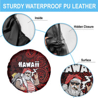 Hawaii Aloha Santa Claus Funny Polynesian Tattoo Spare Tire Cover Red Color LT03 - Polynesian Pride