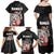 Hawaii Aloha Santa Claus Funny Polynesian Tattoo Family Matching Off Shoulder Maxi Dress and Hawaiian Shirt Black Color