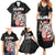 Hawaii Aloha Santa Claus Funny Polynesian Tattoo Family Matching Summer Maxi Dress and Hawaiian Shirt Black Color