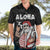 Hawaii Aloha Santa Claus Funny Polynesian Tattoo Hawaiian Shirt Black Color