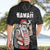 Hawaii Aloha Santa Claus Funny Polynesian Tattoo Hawaiian Shirt Black Color