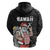 Hawaii Aloha Santa Claus Funny Polynesian Tattoo Hoodie Black Color