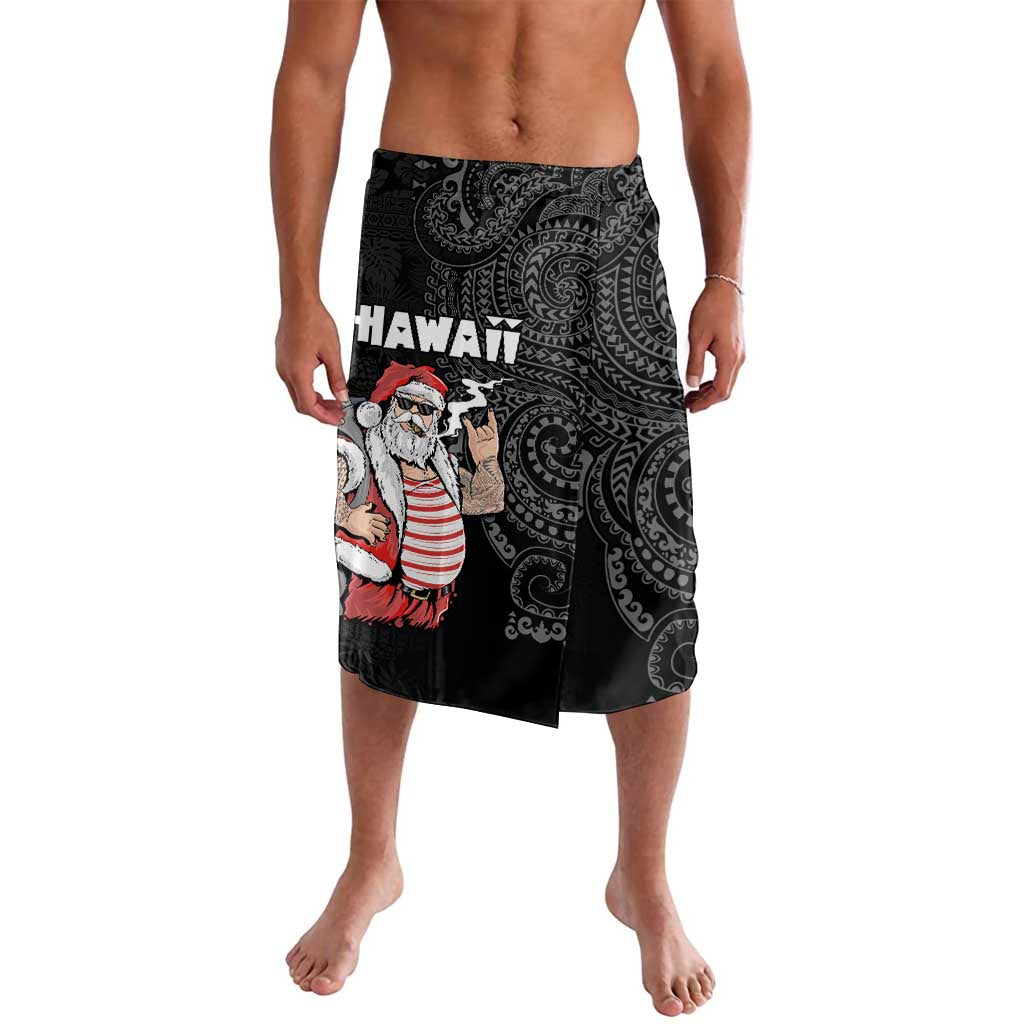 Hawaii Aloha Santa Claus Funny Polynesian Tattoo Lavalava Black Color LT03 Black - Polynesian Pride