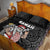 Hawaii Aloha Santa Claus Funny Polynesian Tattoo Quilt Bed Set Black Color