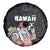 Hawaii Aloha Santa Claus Funny Polynesian Tattoo Spare Tire Cover Black Color