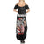 Hawaii Aloha Santa Claus Funny Polynesian Tattoo Summer Maxi Dress Black Color