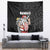 Hawaii Aloha Santa Claus Funny Polynesian Tattoo Tapestry Black Color