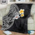 Hawaiian Hibiscus and Plumeria Polynesian Tribal Tattoo Blanket Black Color