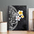 Hawaiian Hibiscus and Plumeria Polynesian Tribal Tattoo Canvas Wall Art Black Color