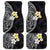 Hawaiian Hibiscus and Plumeria Polynesian Tribal Tattoo Car Mats Black Color