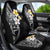 Hawaiian Hibiscus and Plumeria Polynesian Tribal Tattoo Car Seat Cover Black Color