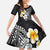 Hawaiian Hibiscus and Plumeria Polynesian Tribal Tattoo Family Matching Summer Maxi Dress and Hawaiian Shirt Black Color