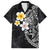 Hawaiian Hibiscus and Plumeria Polynesian Tribal Tattoo Family Matching Summer Maxi Dress and Hawaiian Shirt Black Color