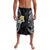 Hawaiian Hibiscus and Plumeria Polynesian Tribal Tattoo Lavalava Black Color