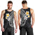 Hawaiian Hibiscus and Plumeria Polynesian Tribal Tattoo Men Tank Top Black Color