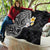 Hawaiian Hibiscus and Plumeria Polynesian Tribal Tattoo Quilt Black Color