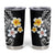 Hawaiian Hibiscus and Plumeria Polynesian Tribal Tattoo Tumbler Cup Black Color