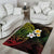 Hawaiian Hibiscus and Plumeria Polynesian Tribal Tattoo Area Rug Reggae Color