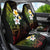 Hawaiian Hibiscus and Plumeria Polynesian Tribal Tattoo Car Seat Cover Reggae Color