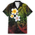 Hawaiian Hibiscus and Plumeria Polynesian Tribal Tattoo Family Matching Summer Maxi Dress and Hawaiian Shirt Reggae Color