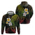 Hawaiian Hibiscus and Plumeria Polynesian Tribal Tattoo Hoodie Reggae Color