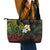 Hawaiian Hibiscus and Plumeria Polynesian Tribal Tattoo Leather Tote Bag Reggae Color