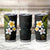 Hawaiian Hibiscus and Plumeria Polynesian Tribal Tattoo Tumbler Cup Reggae Color