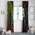 Hawaiian Hibiscus and Plumeria Polynesian Tribal Tattoo Window Curtain Reggae Color