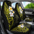 Hawaiian Hibiscus and Plumeria Polynesian Tribal Tattoo Car Seat Cover Yellow Color