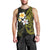 Hawaiian Hibiscus and Plumeria Polynesian Tribal Tattoo Men Tank Top Yellow Color