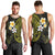 Hawaiian Hibiscus and Plumeria Polynesian Tribal Tattoo Men Tank Top Yellow Color