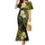 Hawaiian Hibiscus and Plumeria Polynesian Tribal Tattoo Mermaid Dress Yellow Color