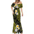 Hawaiian Hibiscus and Plumeria Polynesian Tribal Tattoo Mermaid Dress Yellow Color