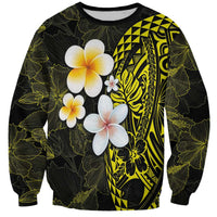 Hawaiian Hibiscus and Plumeria Polynesian Tribal Tattoo Sweatshirt Yellow Color LT03 Unisex Yellow - Polynesian Pride