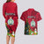 Niue Christmas Couples Matching Long Sleeve Bodycon Dress and Hawaiian Shirt Coat of Arms and Polynesian Tattoo Xmas Element Christmas Red Vibe LT03 - Polynesian Pride