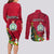 Niue Christmas Couples Matching Long Sleeve Bodycon Dress and Long Sleeve Button Shirt Coat of Arms and Polynesian Tattoo Xmas Element Christmas Red Vibe LT03 - Polynesian Pride