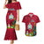 Niue Christmas Couples Matching Mermaid Dress and Hawaiian Shirt Coat of Arms and Polynesian Tattoo Xmas Element Christmas Red Vibe LT03 Red - Polynesian Pride