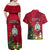 Niue Christmas Couples Matching Off Shoulder Maxi Dress and Hawaiian Shirt Coat of Arms and Polynesian Tattoo Xmas Element Christmas Red Vibe LT03 - Polynesian Pride