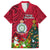 Niue Christmas Family Matching Long Sleeve Bodycon Dress and Hawaiian Shirt Coat of Arms and Polynesian Tattoo Xmas Element Christmas Red Vibe LT03 Dad's Shirt - Short Sleeve Red - Polynesian Pride