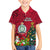 Niue Christmas Family Matching Off Shoulder Short Dress and Hawaiian Shirt Coat of Arms and Polynesian Tattoo Xmas Element Christmas Red Vibe LT03 Son's Shirt Red - Polynesian Pride