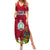 Niue Christmas Family Matching Summer Maxi Dress and Hawaiian Shirt Coat of Arms and Polynesian Tattoo Xmas Element Christmas Red Vibe LT03 Mom's Dress Red - Polynesian Pride