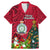 Personalised Niue Christmas Family Matching Mermaid Dress and Hawaiian Shirt Coat of Arms and Polynesian Tattoo Xmas Element Christmas Red Vibe LT03 Dad's Shirt - Short Sleeve Red - Polynesian Pride