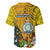 Niue Christmas Baseball Jersey Coat of Arms and Polynesian Tattoo Xmas Element Christmas Yellow Vibe LT03 - Polynesian Pride