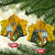 Niue Christmas Ceramic Ornament Coat of Arms and Polynesian Tattoo Xmas Element Christmas Yellow Vibe LT03 Snow Flake Yellow - Polynesian Pride