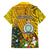 Niue Christmas Family Matching Puletasi Dress and Hawaiian Shirt Coat of Arms and Polynesian Tattoo Xmas Element Christmas Yellow Vibe LT03 - Polynesian Pride